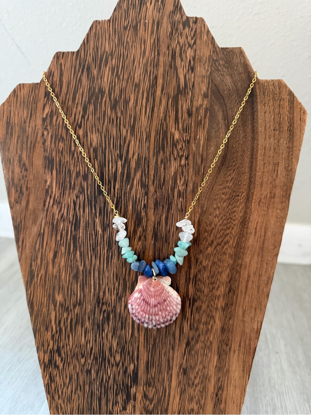 Handmade Seashell Necklace Gold Filled Coastal Boho Beach Jewelry
